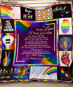 To My Love I Love You To The Moon And Back Personalized Quilt Blanket Bedding Set