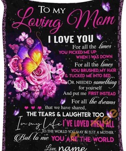 To My Loving Mom Gift For Birthday Holiday Christmas Valentine's Day Mother's Day Father's Day Sherpa Fleece Blanket