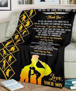 To My Mom All The Time From Son Sherpa Fleece Blanket Gifts for Family, for Couple