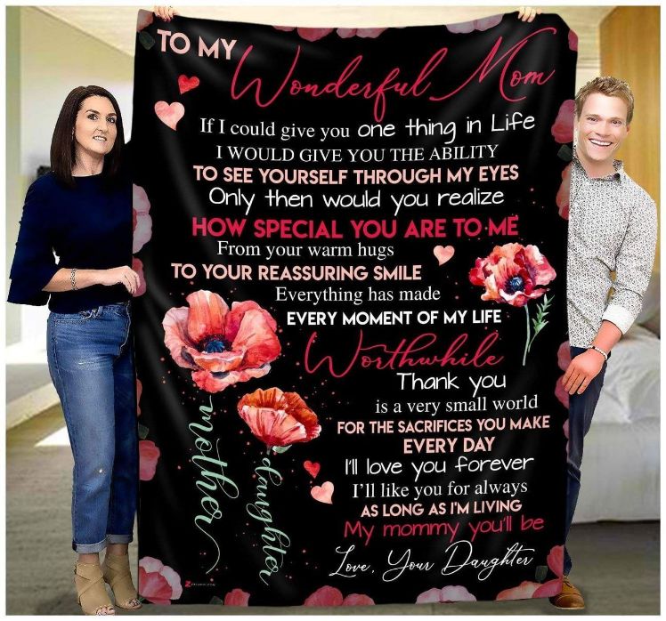 To My Mom Fleece Blanket Quilt Blanket Letter From Daughter For Mom Family Blanket