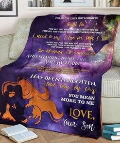 To My Mom I Love You From Son Sherpa Fleece Blanket Gifts for Family, for Couple