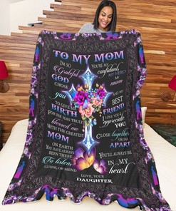 To My Mom I'm So Grateful God Chose You Fleece Blanket Quilt Blanket Bedding Set Best Mother S Day Ideas Thank You S For Mother S Day Bedding