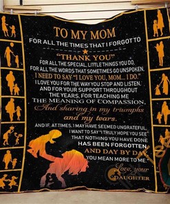 To My Mom Thank You Quilt Blanket Bedding Set
