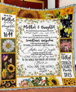 To My Mother and Daughter It's A Special Bond That Spans The Year Sunflower Blanket For Daughter Birthday Cozy