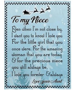 To My Niece Aunt Love You Forever Always Christmas Gift Blanket
