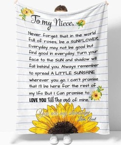To My Niece Blanket From Aunt Custom Sunflower Niece Blanket Christmas Birthday Graduation Blanket Ideas For Niece