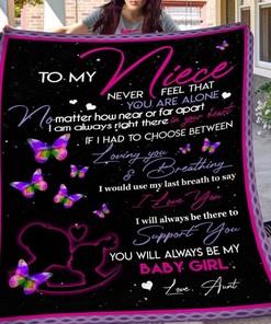 To My Niece Never Feel You Are Alone Love Aunt Hippie Blanket For Niece From Aunt