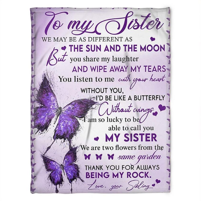 To My Sister Blanket You Listen To Me With Your Heart For Sister Family