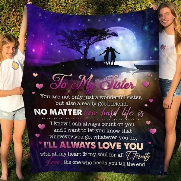 To My Sister Fleece Blanket Gift For Sister for Home Décor