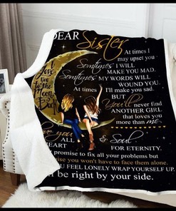 To My Sister Fleece Blanket Quilt Blanket Bedding Set I Love You To The Moon And Back For Sister