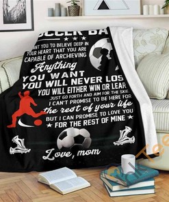 To My Soccer Ball Gift From Mom Fleece Sherpa Fleece Blanket Gifts for Family, for Couple