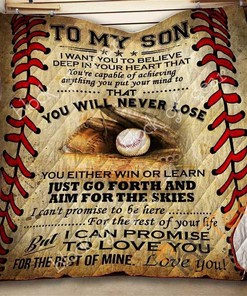 To My Son, Baseball Quilt Blanket Bedding Set