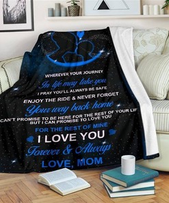 To My Son I Love Youever And Always Mom Sherpa Fleece Blanket Gifts for Family, for Couple