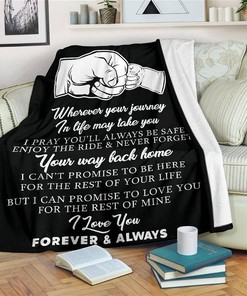 To My Son I Love Youever And Always Sherpa Fleece Blanket Gifts for Family, for Couple