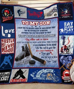 To My Son, Ice Hockey Quilt Blanket Bedding Set