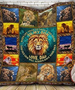 To My Son – Lion Quilt Blanket Bedding Set