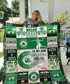 To My Son Love Mom Boston Celtics Quilt Blanket Bedding Set