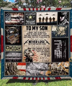 To My Son, U.S. Army Quilt Blanket Bedding Set