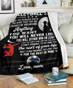 To My Volleyball Son Gift From Mom Fleece Sherpa Fleece Blanket Gifts for Family, for Couple
