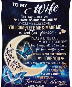 To My Wife Gift For Birthday Valentine's Day Mother's Day Father's Day Sherpa Fleece Blanket
