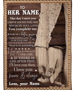 To My Wife I Love You Hand In Hand Personalized Blanket For Wife From Husband Birthday