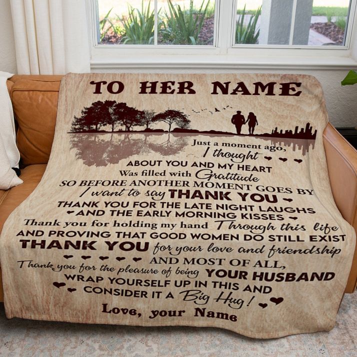 To My Wife I Thought About You Guitar Personalized Blanket For Her Birthday75