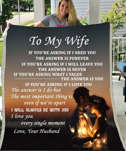 To My Wife I Will Always Be With You Fleece Blanket Quilt Blanket Bedding Set For Wife Fiancee Lover On Valentine's Day Anniversary