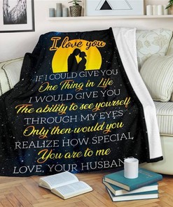 To My Wife Love Your Husband Sherpa Fleece Blanket Gifts for Family, for Couple