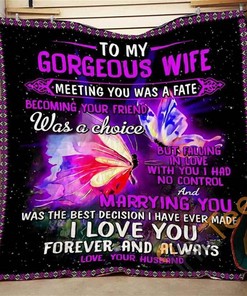 To My Wife Meeting You 1 Quilt Blanket Bedding Set