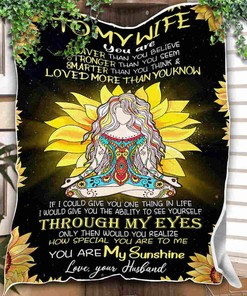 To My Wife Sunflower Yoga You Are My Sunshine Blanket For Wife Birthday