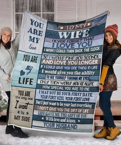To My Wife You Are My Love Fleece Blanket Quilt Blanket Bedding Set Christmas Birthday New Year Anniversary Valentine Love From Husband