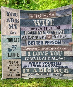 To My Wife Your Husband Quilt