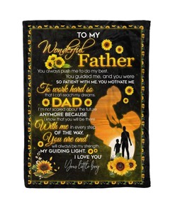 To My Wonderfull Father You Always Push Me To Do My Best Dad Blanket For Dad Birthday