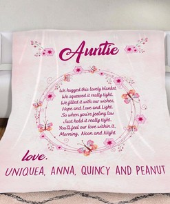 To Our Auntie Blanket Pink Blanket For Auntie From Kids Auntie Birthday Idea
