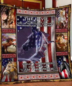 Today I Whispered To The Devil's Car I Am The Storm Horse Quilt Blanket Bedding Set