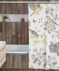 Toile Shower Curtain, Vintage Inspired Bathroom Decor