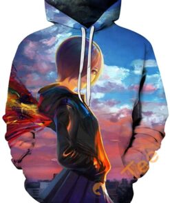Tokyo Ghoul Print Pullover With Front Pocket All Over Print Hoodie 3D 5
