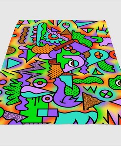 Tone Cartoon Network Pattern Sherpa Fleece Blanket Gifts for Family, for Couple
