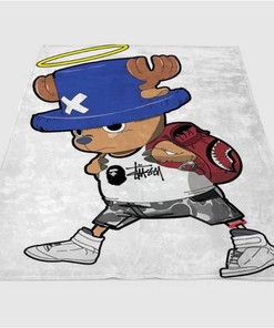 Tony Chopper Bape Sherpa Fleece Blanket Gifts for Family, for Couple