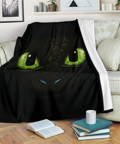 Toothless Face Night Fury Sherpa Fleece Blanket Gifts for Family, for Couple