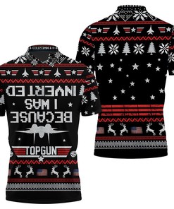 Top Guns Because I Was Inverted Christmas Knitting Pattern 3D All Over Print Polo Shirt