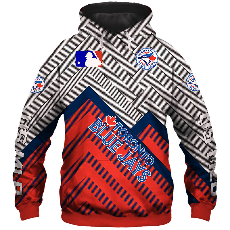 Toronto Blue Jays Hoodie 3D Baseball Zip Hoodie for Fans - Image 3