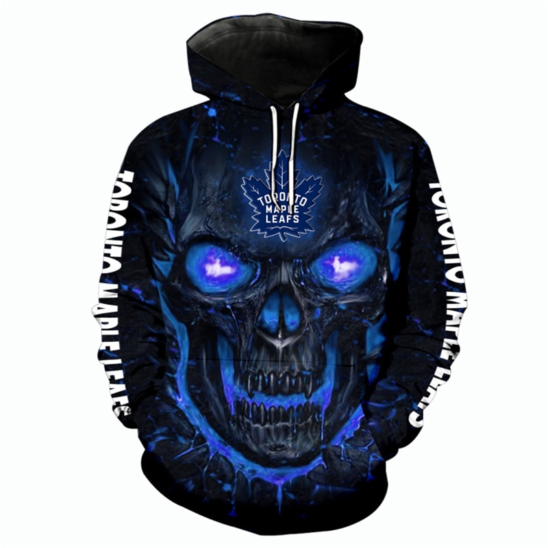 Toronto Maple Leafs Halloween Hoodie 3D Skulls Pullover Nhl