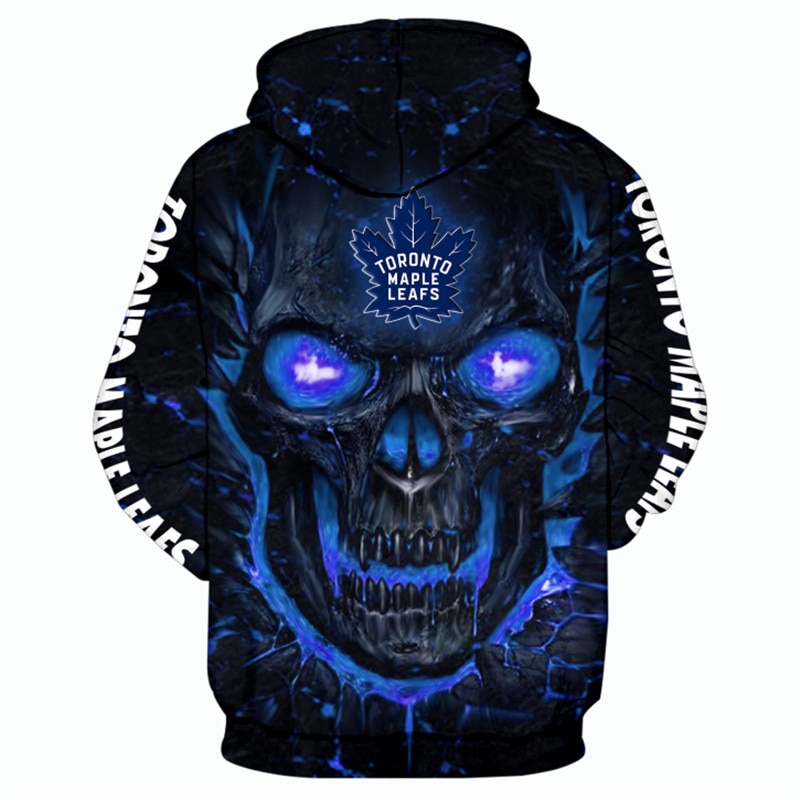 Toronto Maple Leafs Halloween Hoodie 3D Skulls Pullover Nhl - Image 2