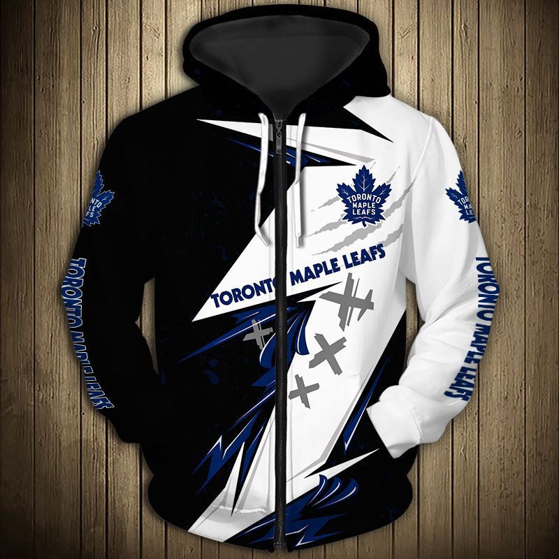 Toronto Maple Leafs Hoodie 3D Thunder Design Pullover Nhl - Image 3