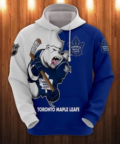 Toronto Maple Leafs Hoodie 3D Zip Hoodie 3D Cartoon Graphic Zip Hoodie for Fan