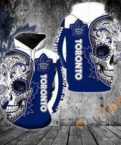 Toronto Maple Leafs Sugar Skull Hoodie 3d