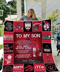 Toronto Raptors To My Son Quilt Blanket