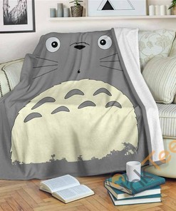 Totoro Sherpa Fleece Blanket Gifts for Family, for Couple