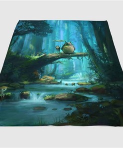 Totoro X Spirited Away Sherpa Fleece Blanket Gifts for Family, for Couple